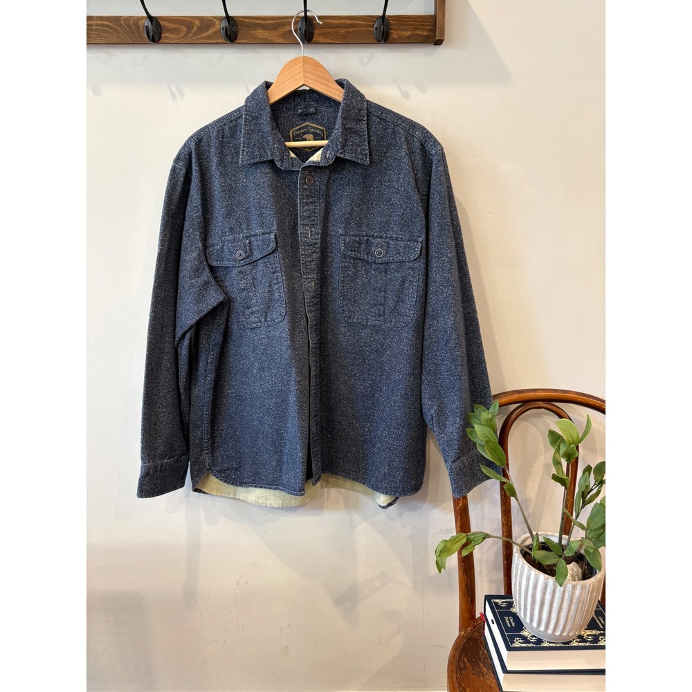 Freedom Foundry Blue Marl Flannel Button Down Shirt